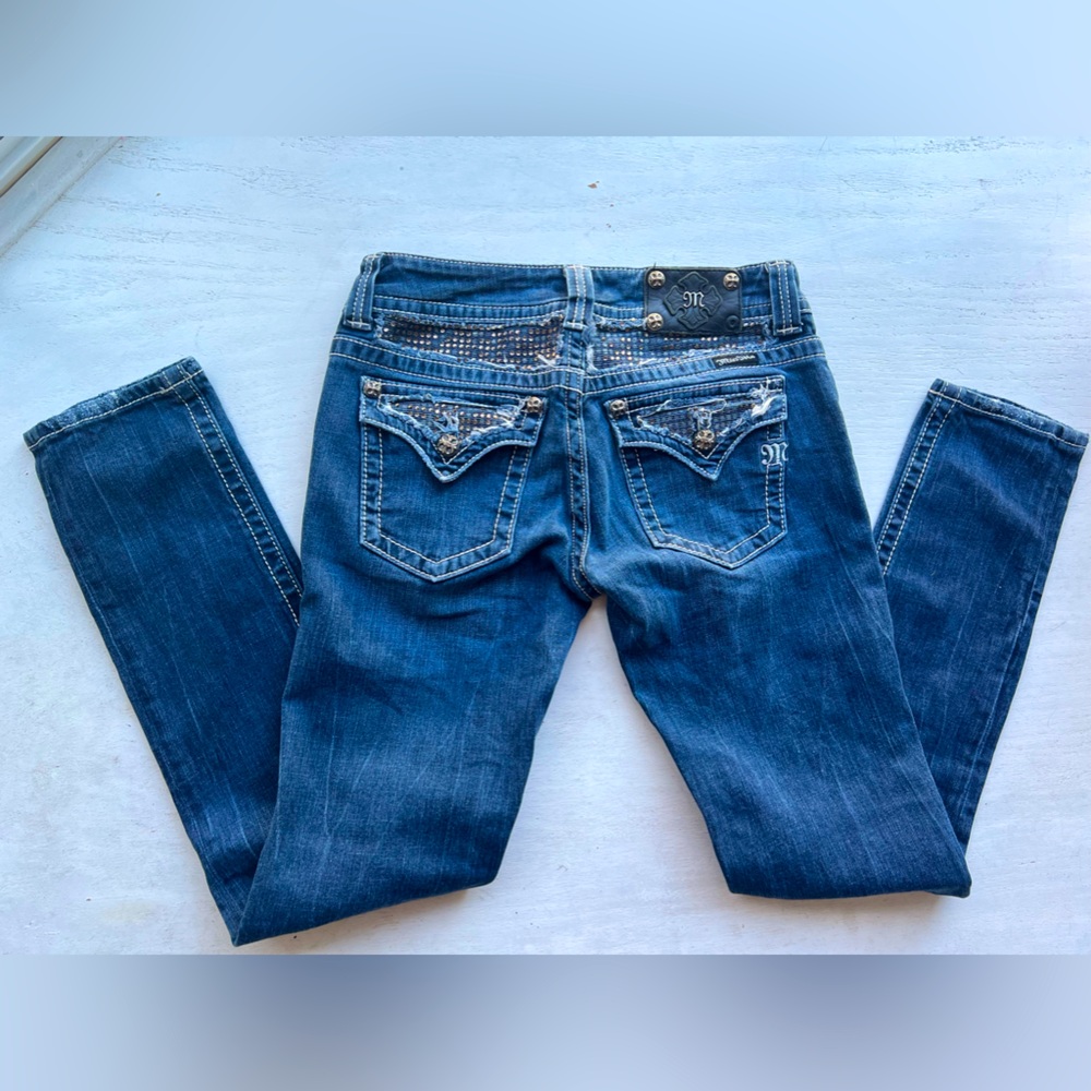 Miss Me skinny jeans distressed